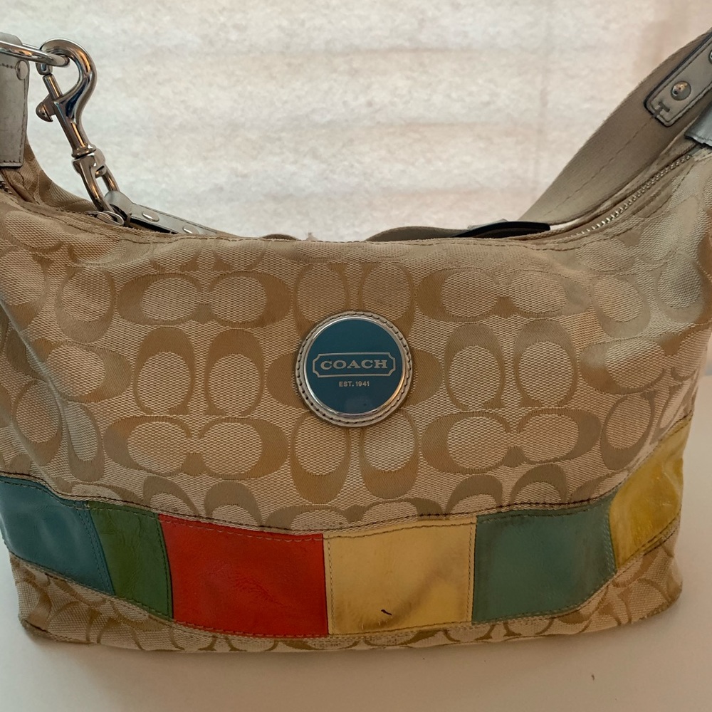 Coach signature multicolor shoulder bag